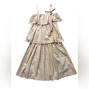 3 tiered layered pink dress, medium
